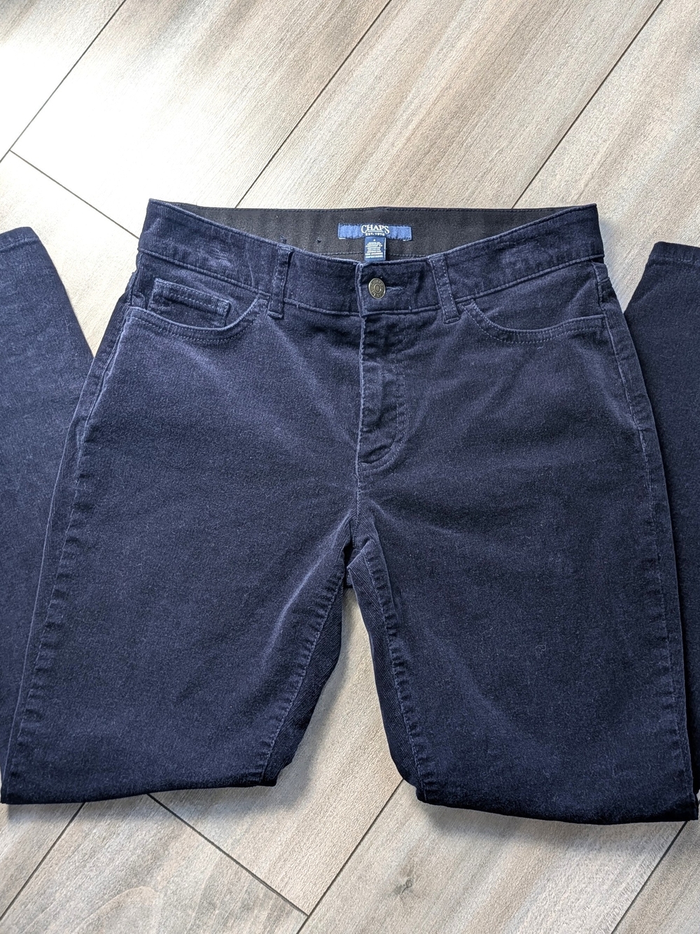 Chaps Women's Navy Blue Corduroy Skinny Jeans